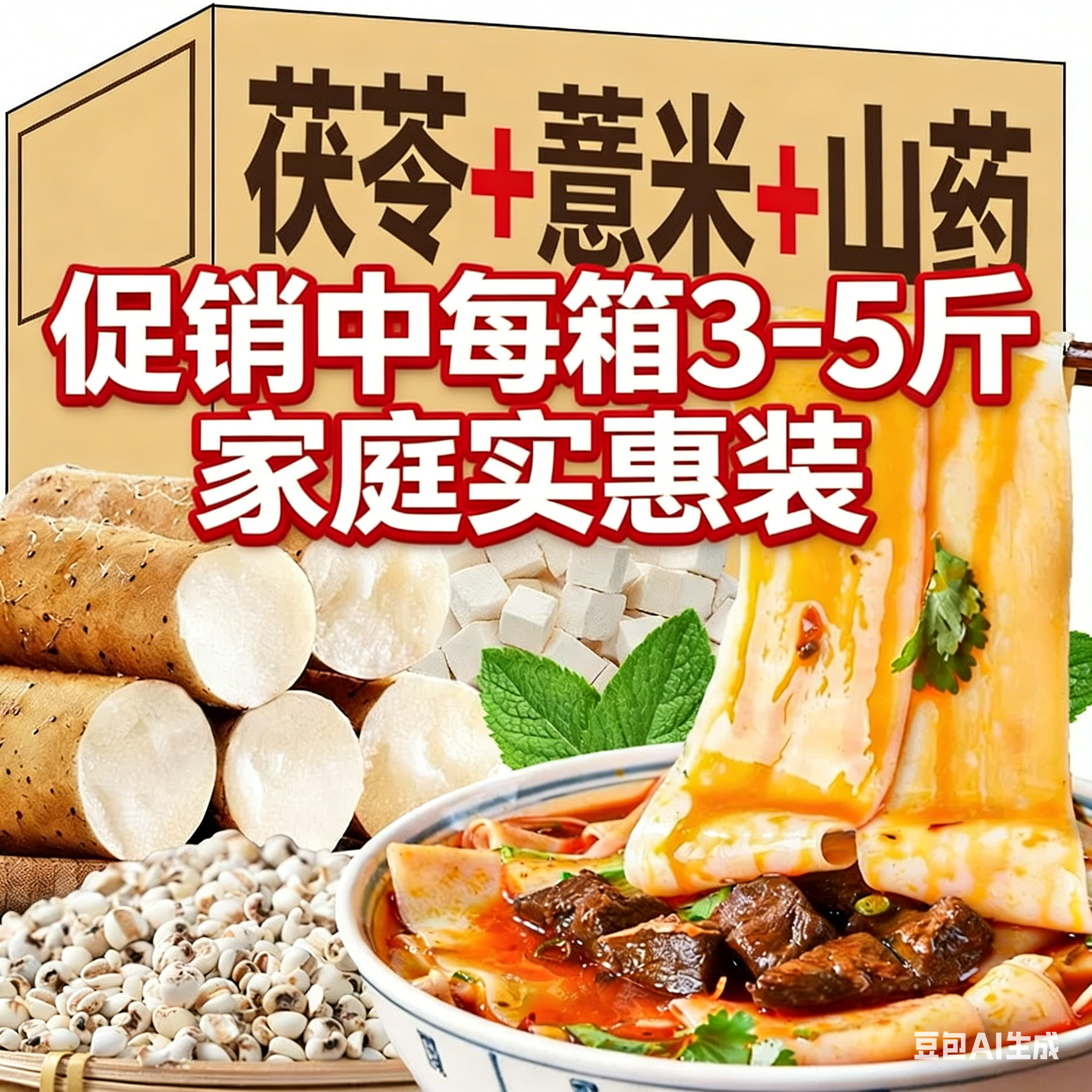 特惠五斤装茯苓薏米山药挂面细面高饱腹低脂养胃山药刀削面裤带面