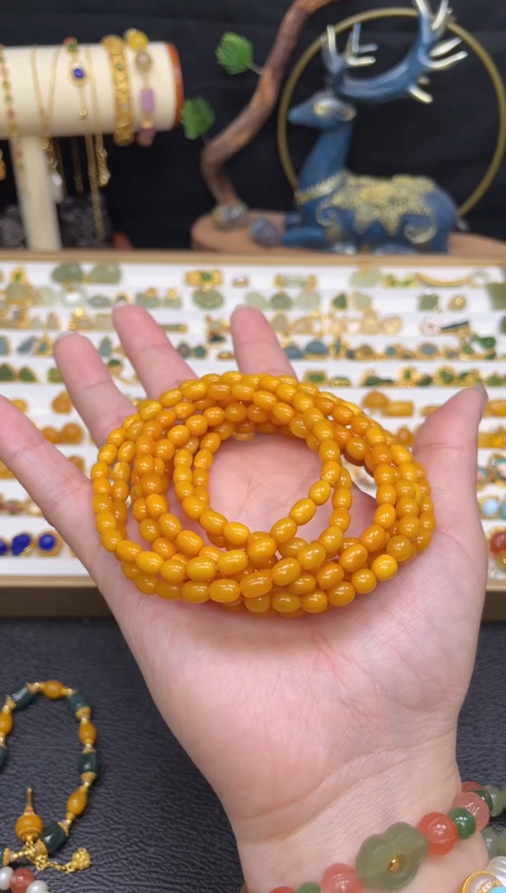【闪购商品】蜜蜡手串未镶嵌蜜蜡枣珠手串 4*6mm多样性发货