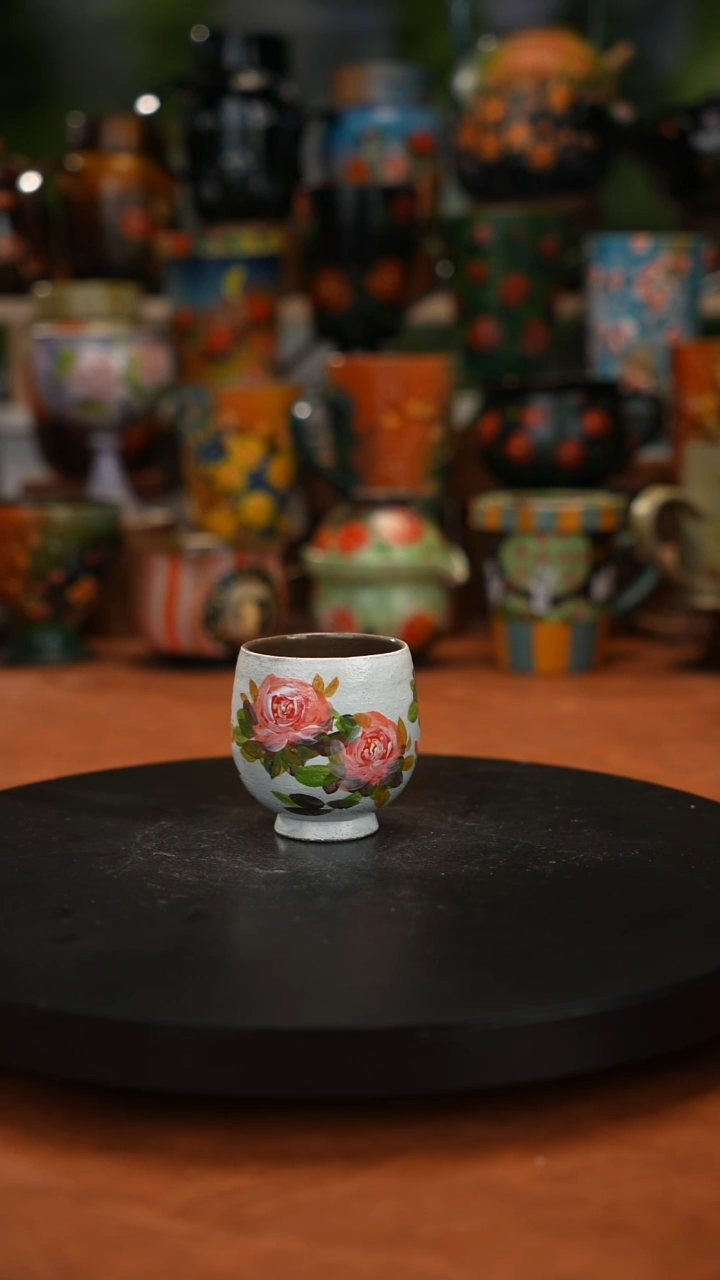 紫砂油画釉下 彩手绘