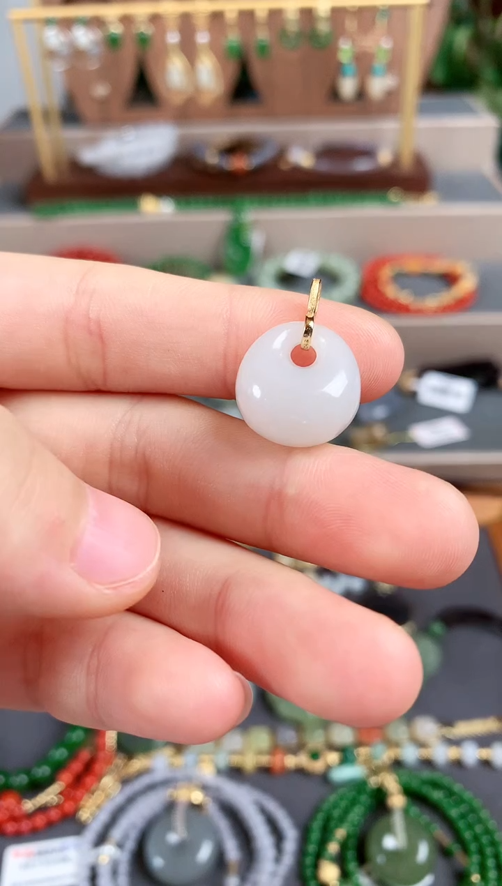 吊坠(不含链)银S925镶嵌和田玉1