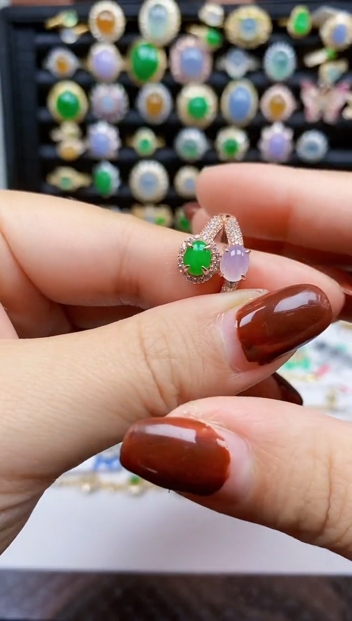 银S925镶嵌戒指翡翠293