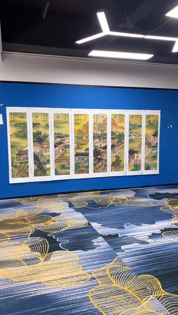 【闪购商品】国画张巨富  宫廷人物八条屏