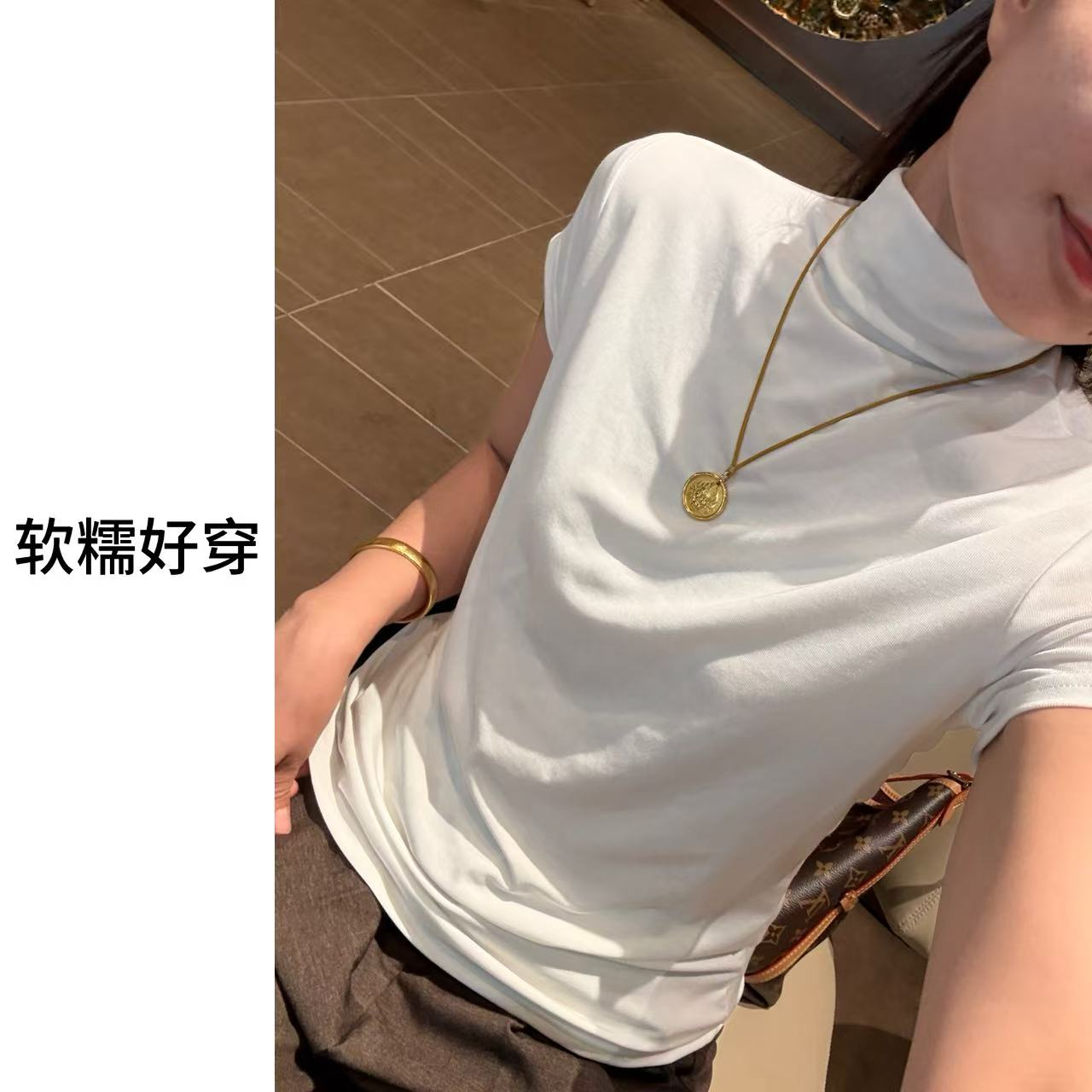【S.宋晓暖】夏季新款百搭显瘦小香版型短袖NJ-4051