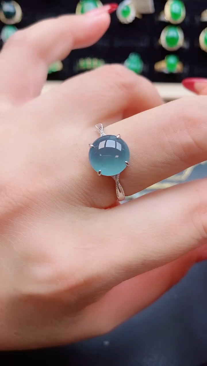 【闪购商品】翡翠戒指银S925镶嵌080505