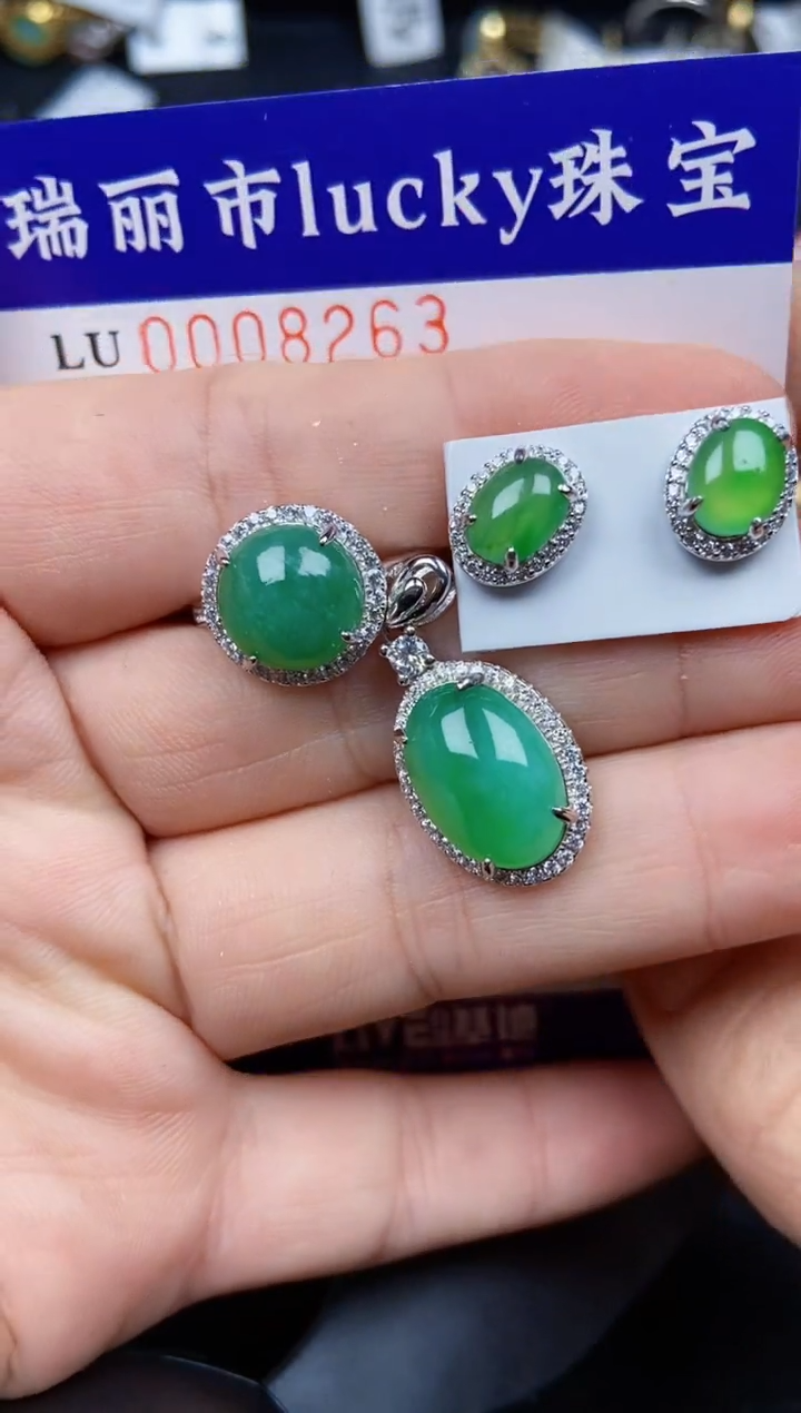 【闪购商品】翡翠颈饰银S925镶嵌8263