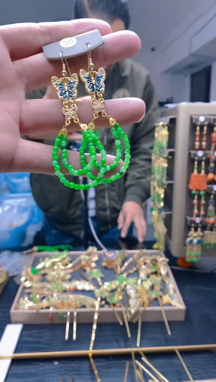 【闪购商品】翡翠耳饰合金197翡翠耳钩