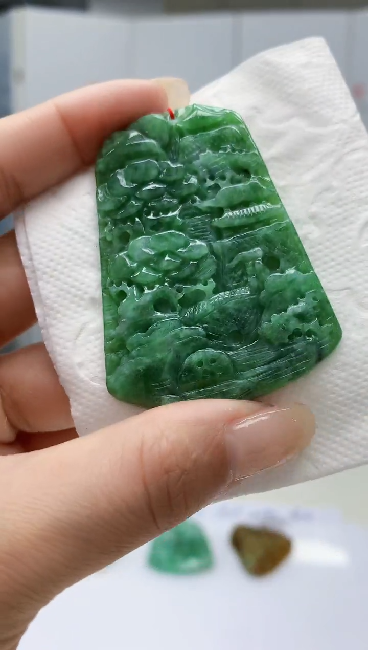 【闪购商品】定制翡翠未镶嵌4852lr-毛货挂件46