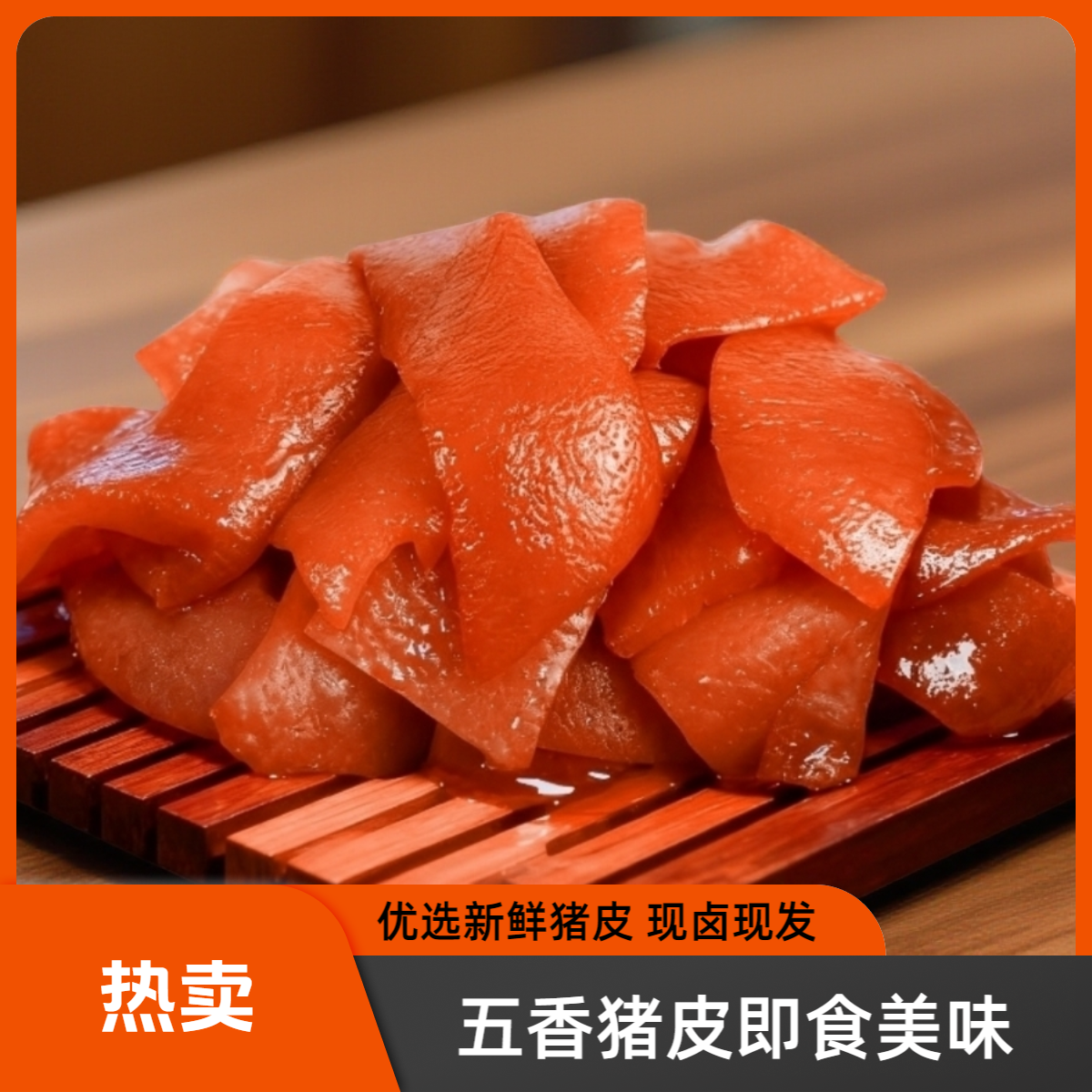 五香猪皮熟食卤味老卤开袋即食凉拌下酒菜休闲追剧解馋零食真空装