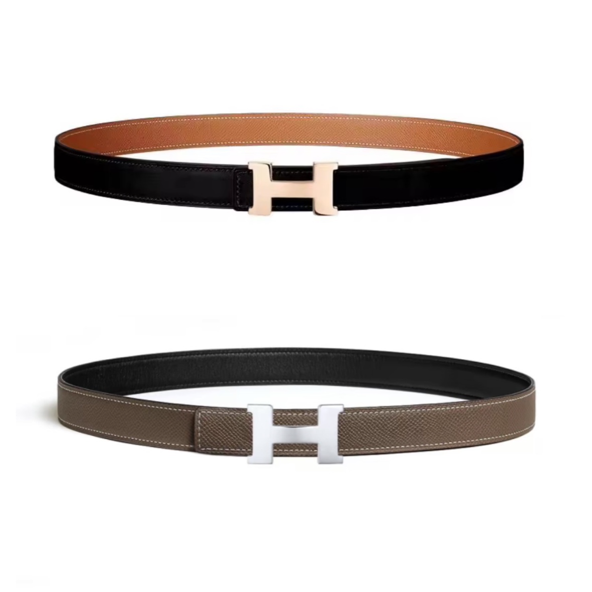 未使用 Hermes/爱马仕 【jessie】 H扣 双面腰带 24mm 腰带