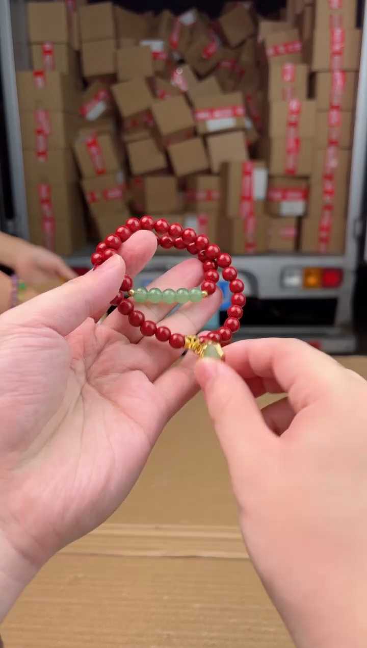 大海文玩朱砂类手串无礼盒