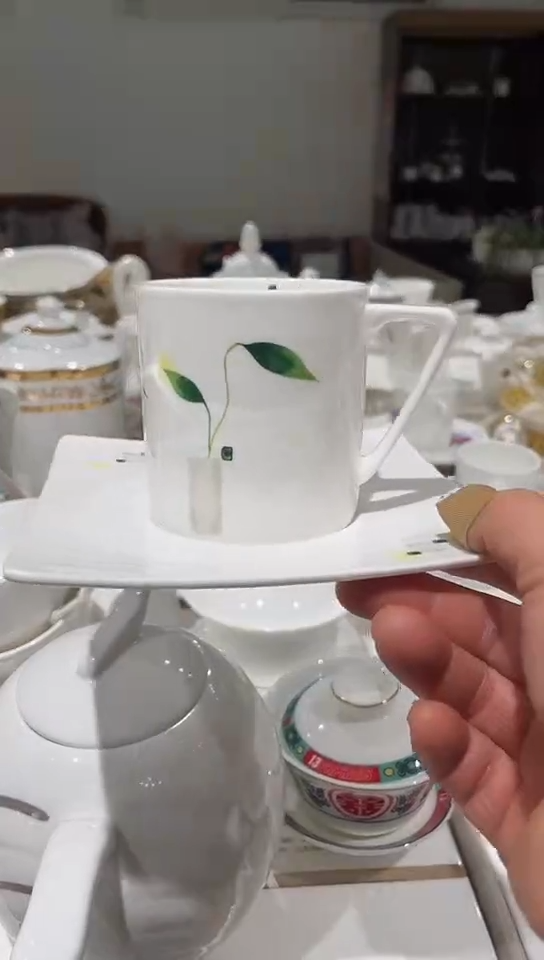 骨瓷隆达骨瓷咖啡杯碟1套