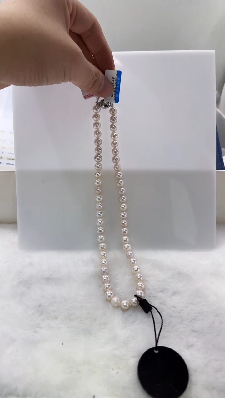 【闪购商品】淡水珍珠DA银S925镶嵌ss138 项链带大证8