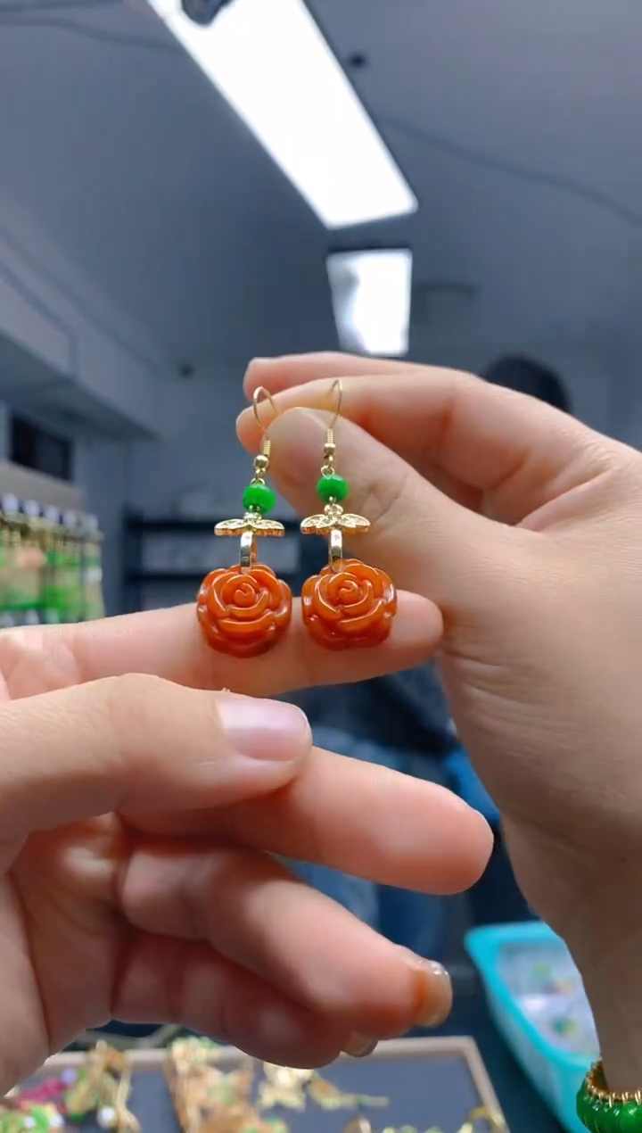 【闪购商品】翡翠耳饰合金0187翡翠耳钩