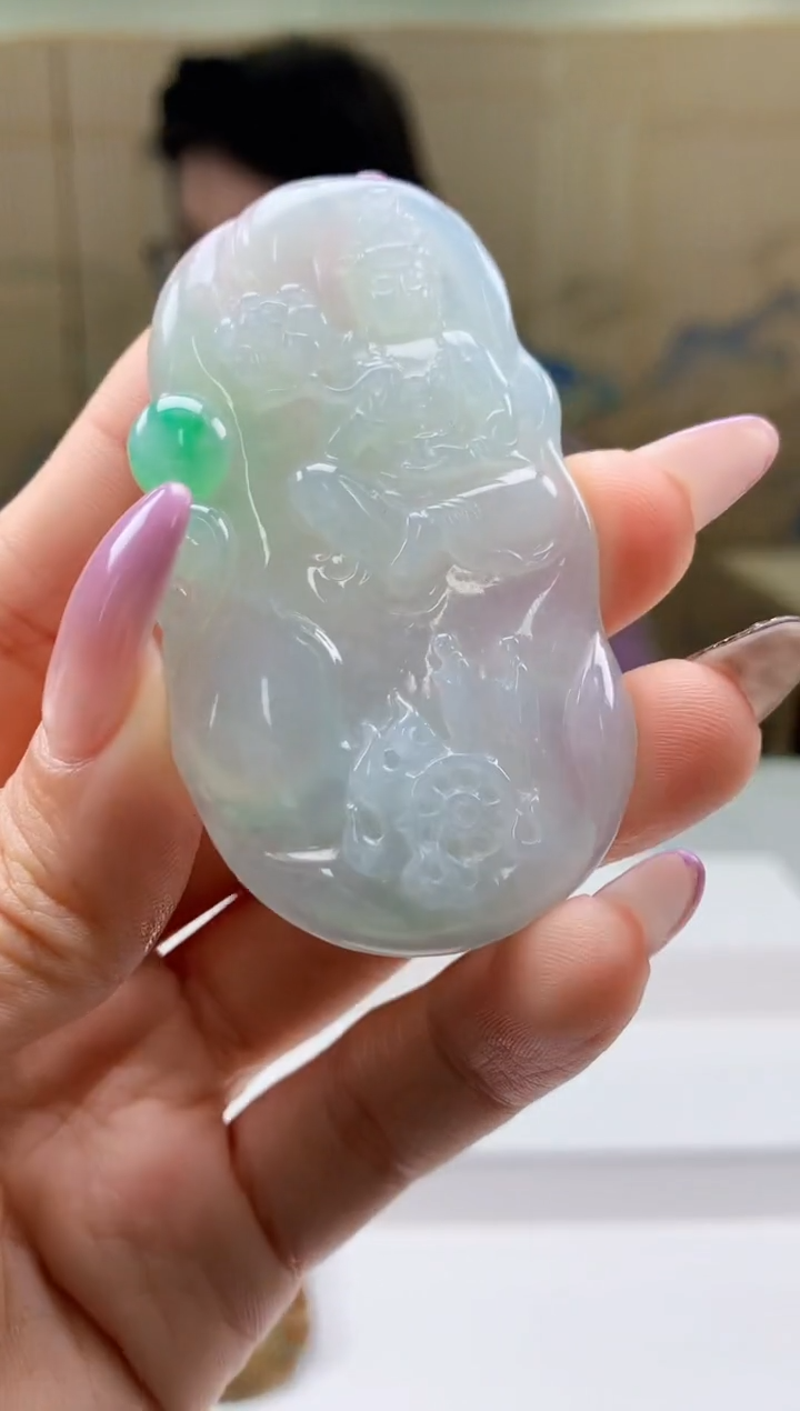 【闪购商品】定制翡翠未镶嵌5156ty-毛货挂件194
