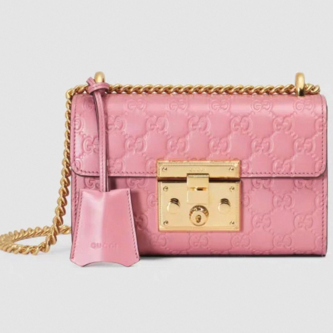 99新 GUCCI/古驰 粉色 压纹 月光宝盒