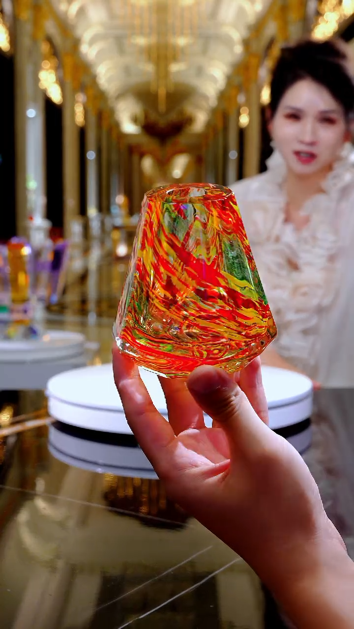 摆件琉璃YB02186多彩香薰瓶