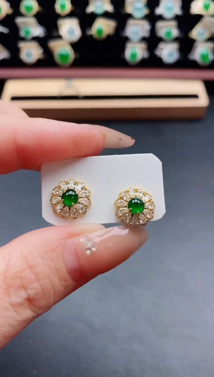 银S925镶嵌戒指翡翠1