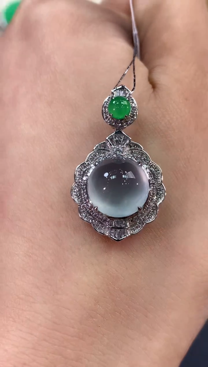 【闪购商品】翡翠吊坠(不含链)18K金镶嵌 c6