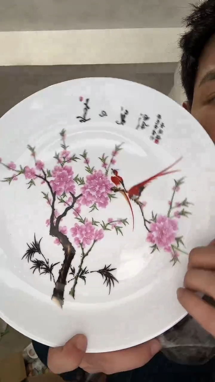 【闪购商品】瓷片水点桃花摆盘水点桃花摆盘