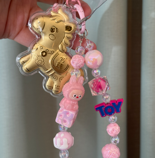 黄J小马卡通可爱钥匙扣包包挂件