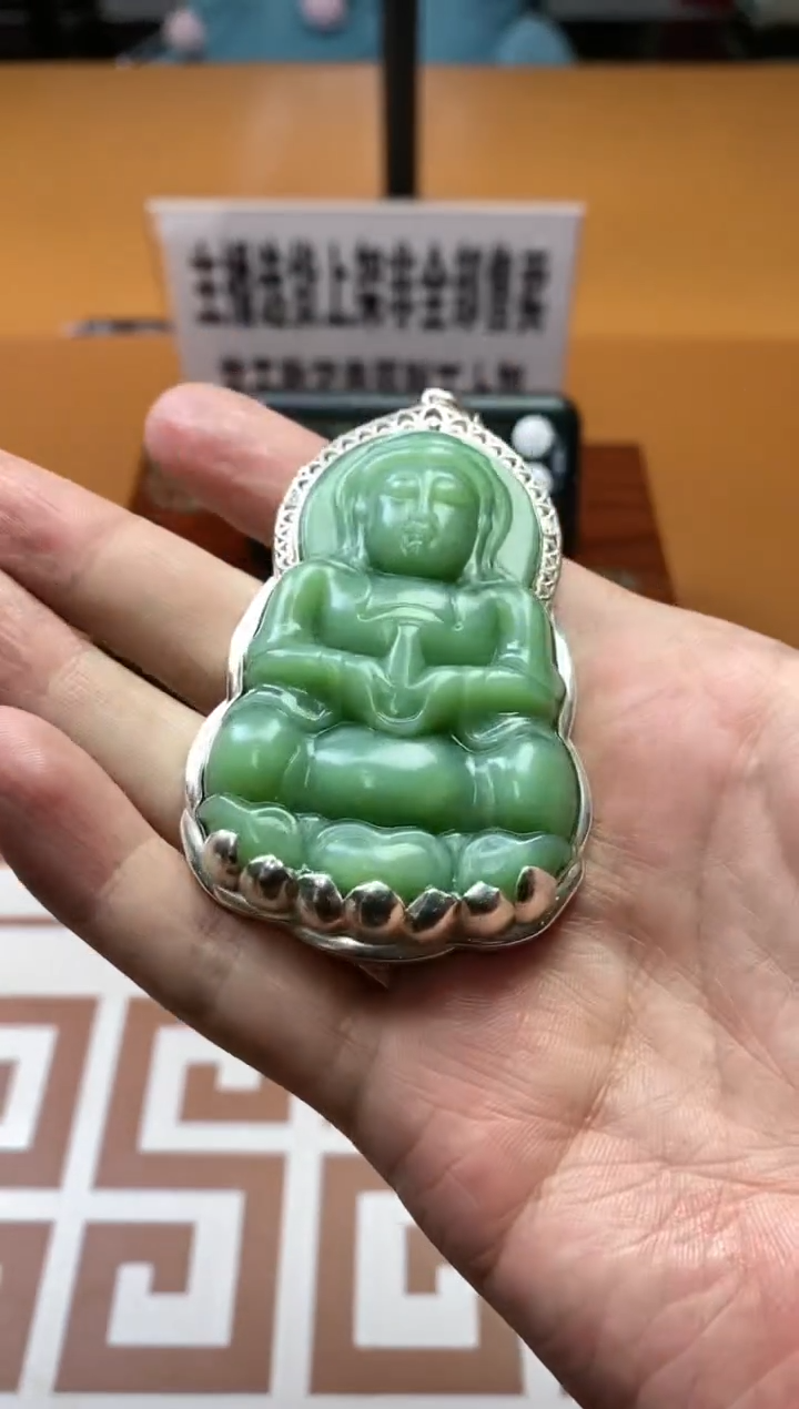 【闪购商品】和田玉（碧玉）其它银S925镶嵌多样性发货一个