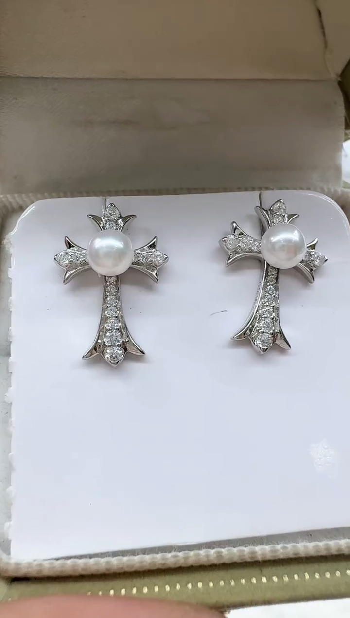 【闪购商品】海水珍珠耳饰银S925镶嵌清货