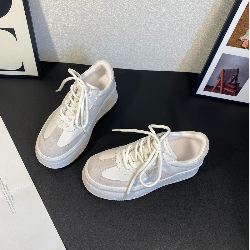 欧货女鞋2025春季新款厚底增高德迅鞋时尚百搭休闲鞋白色运动鞋女