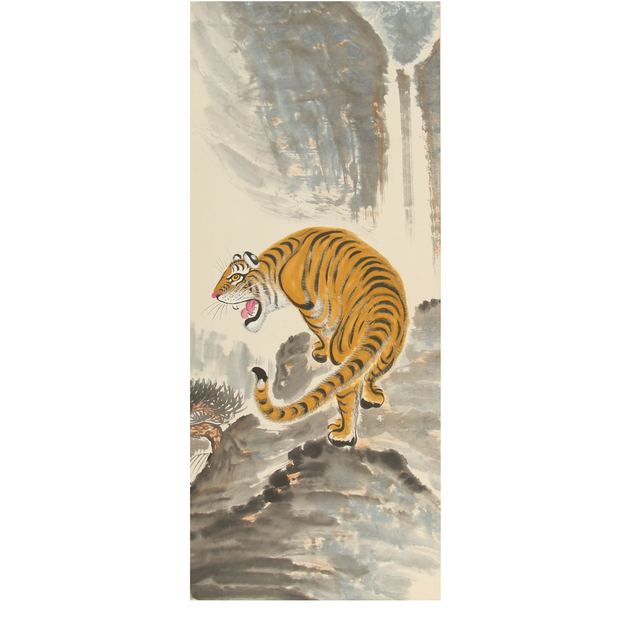 LOT.2443 《虎壮神州》137*67cm 纸本设色立轴