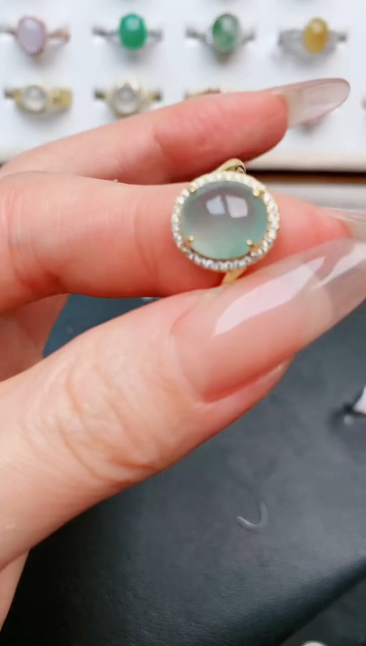 【闪购商品】翡翠戒指银S925镶嵌0000