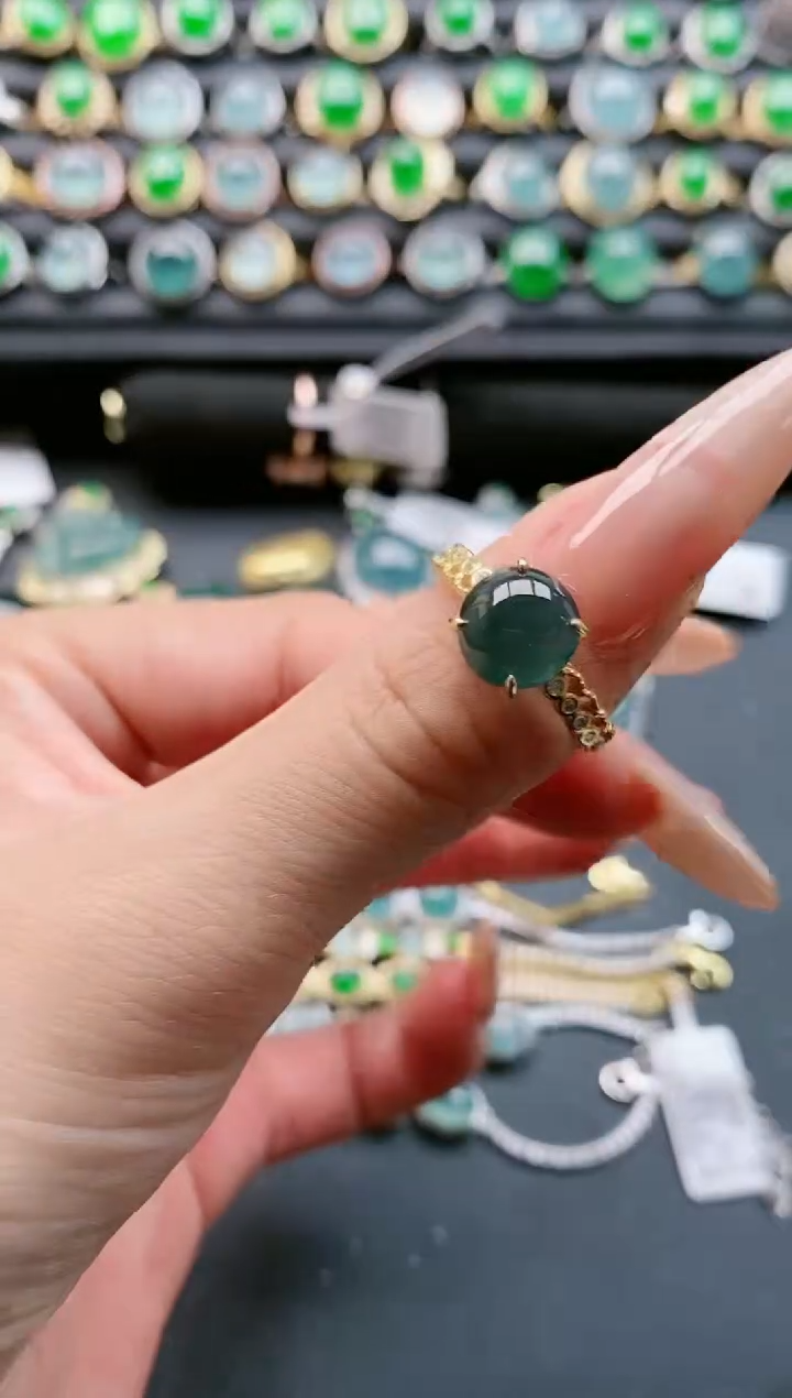 【闪购商品】翡翠戒指银S925镶嵌111111