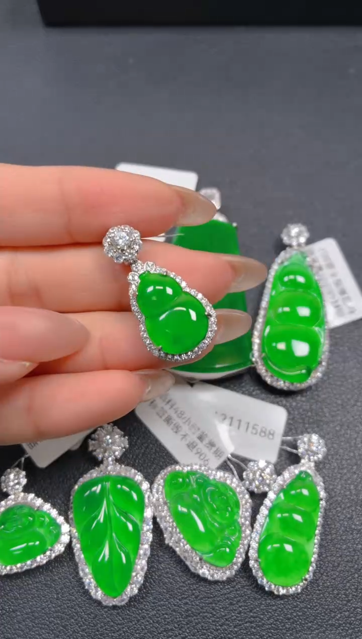 银S925镶嵌挂件翡翠111