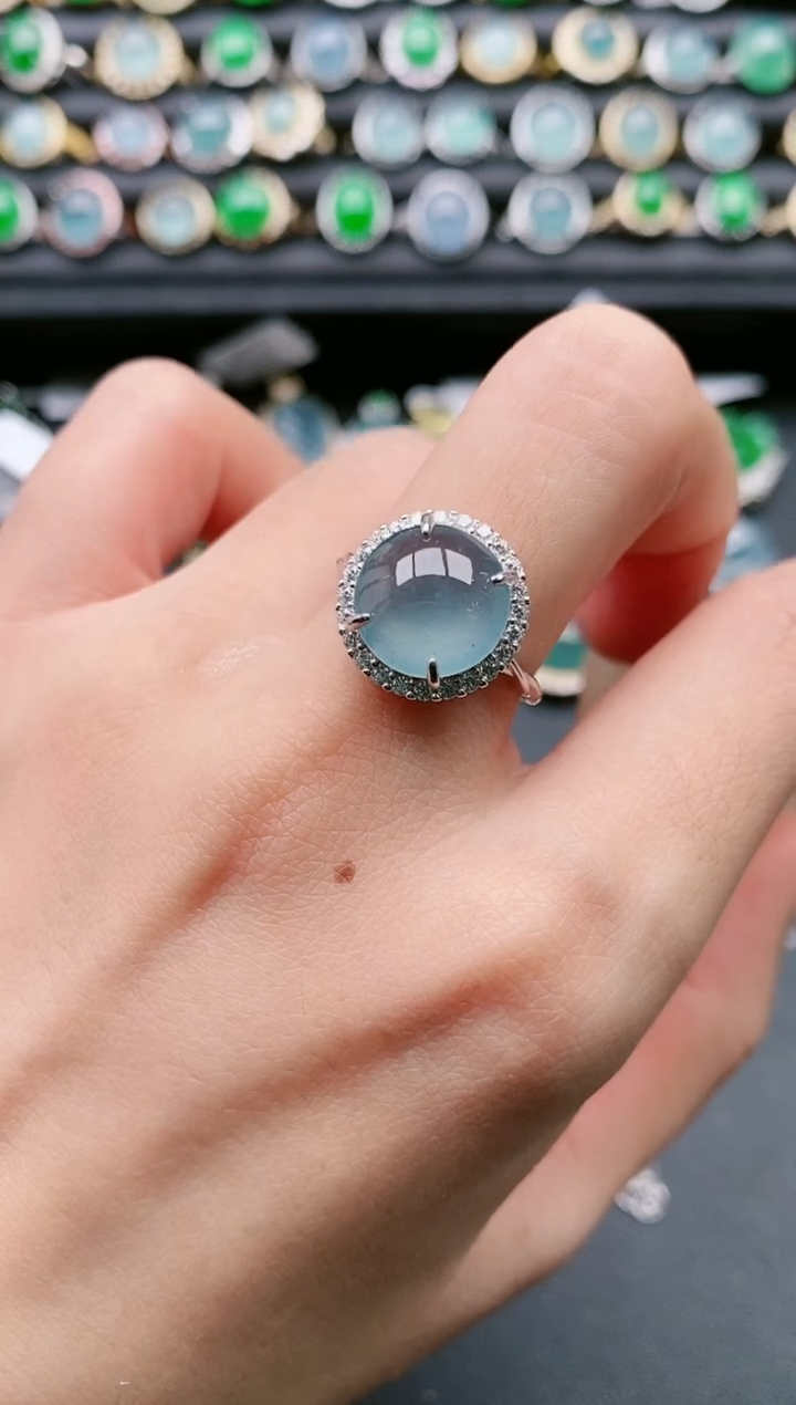 【闪购商品】翡翠戒指银S925镶嵌11111