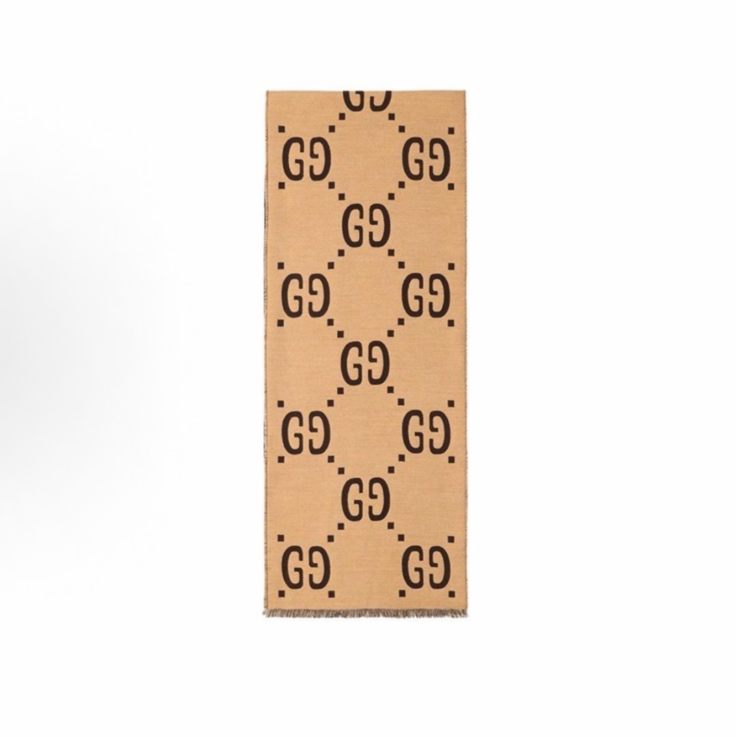 未使用 GUCCI/古驰 双G双面提花围巾 男女同款 vv