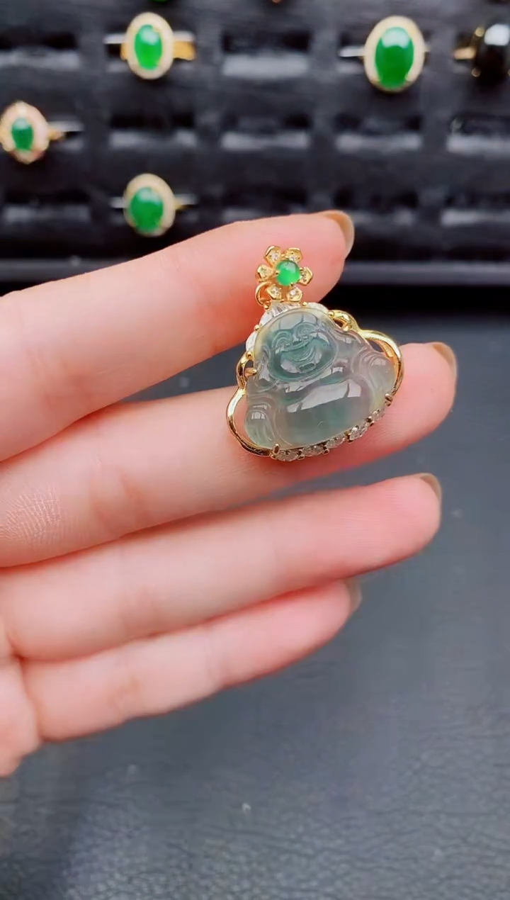 【闪购商品】翡翠颈饰银S925镶嵌天然a货翡翠210