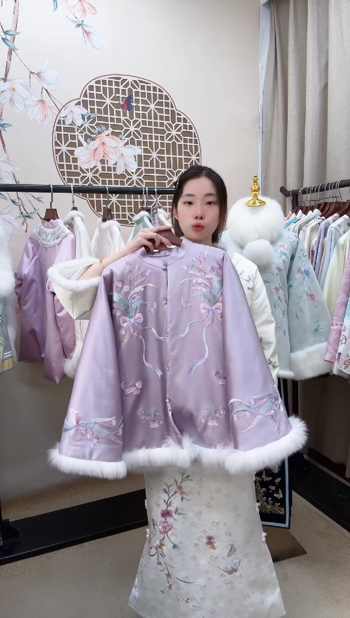 紫色桑蚕丝冬款上衣