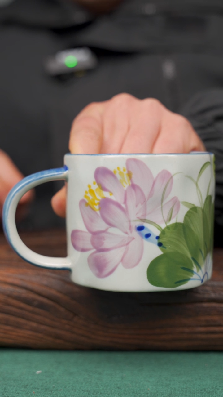 【闪购商品】瓷片70景德镇杯釉下手工手绘瓷器