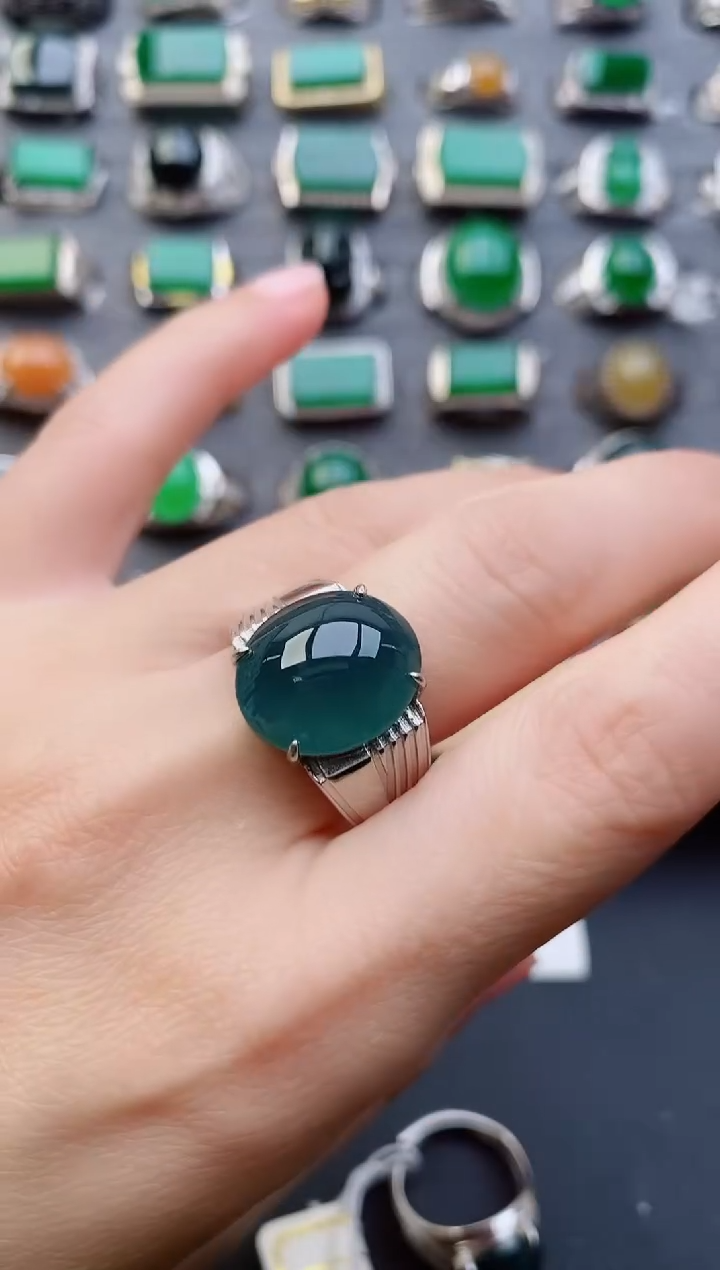 【闪购商品】翡翠戒指银S925镶嵌321321