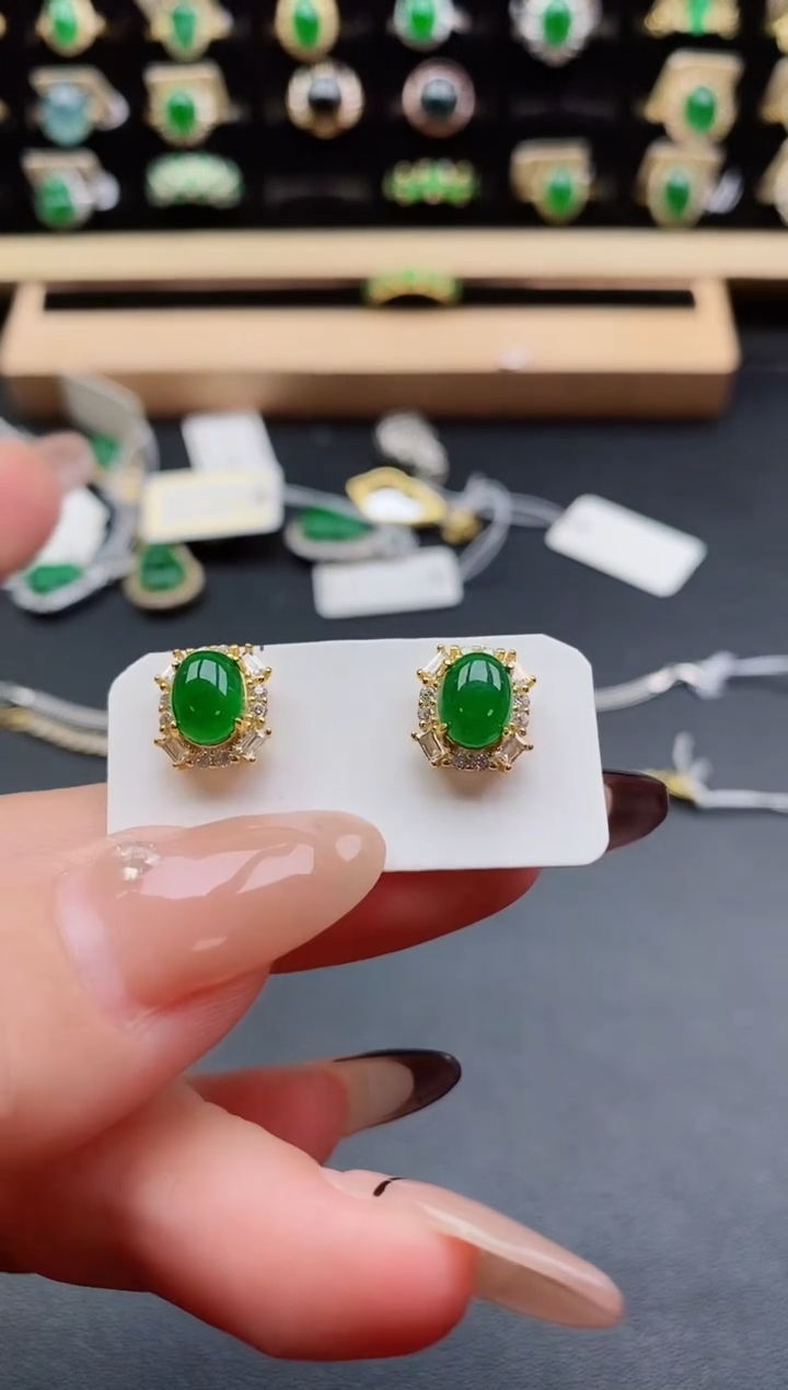 银S925镶嵌戒指翡翠1