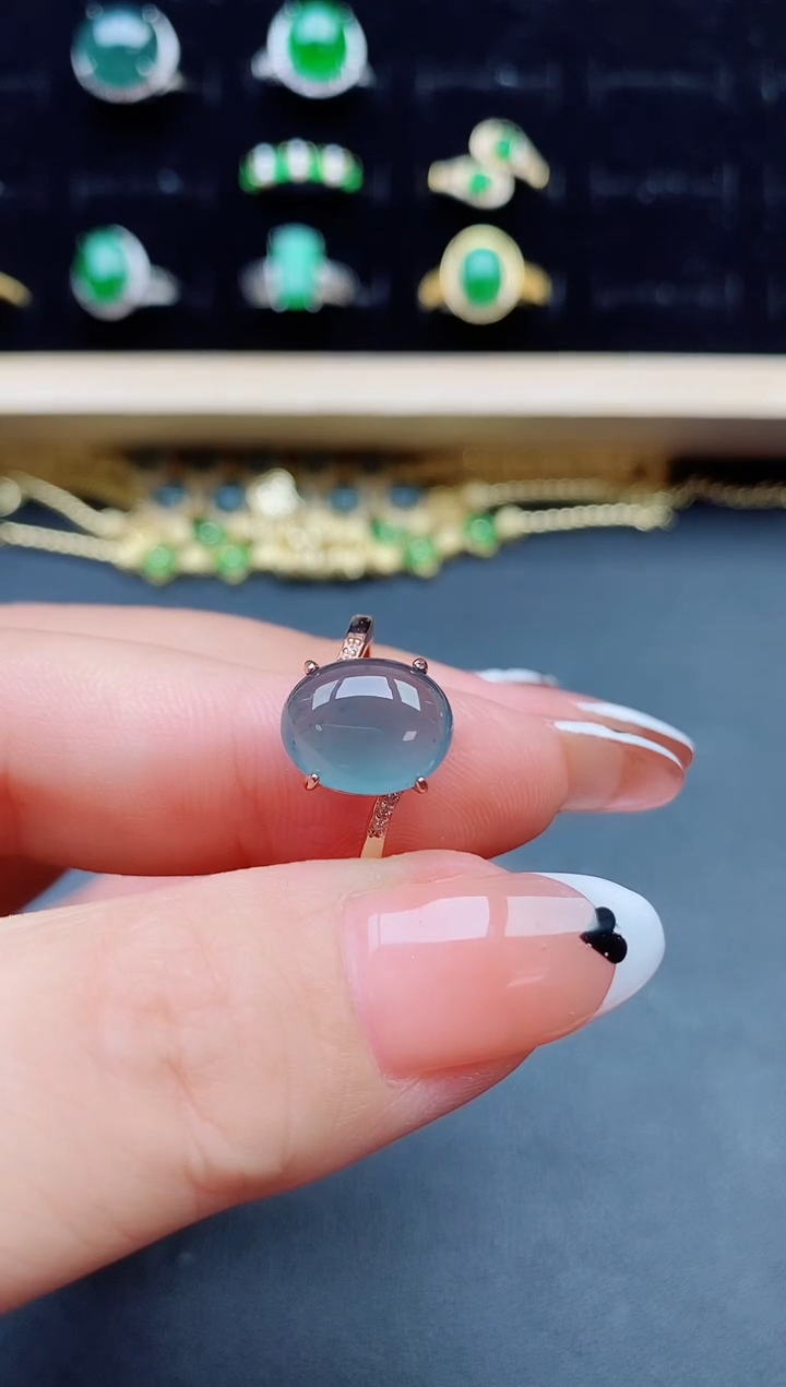 【闪购商品】翡翠银S925镶嵌戒指32312