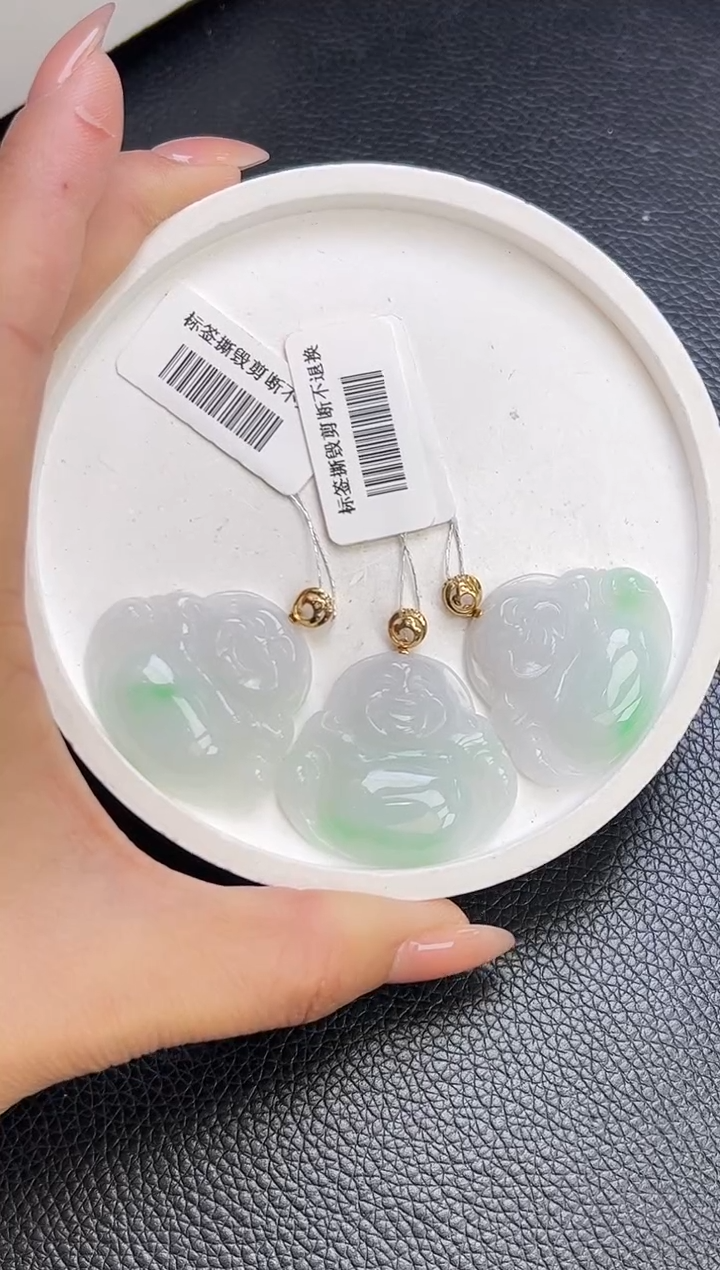 【闪购商品】翡翠颈饰18K金镶嵌YM199-2-1K 佛公多样性发一