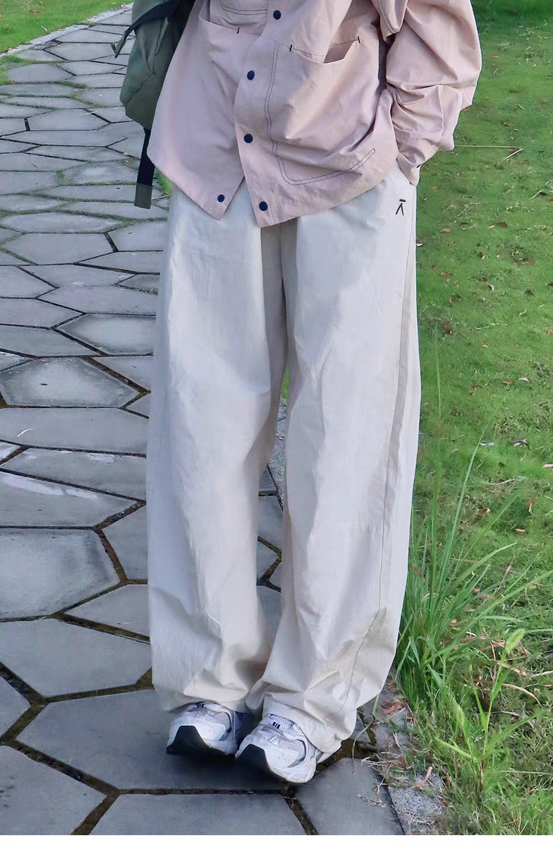 宽松型松紧带系带透气运动长裤女士长裤百搭春夏弹力