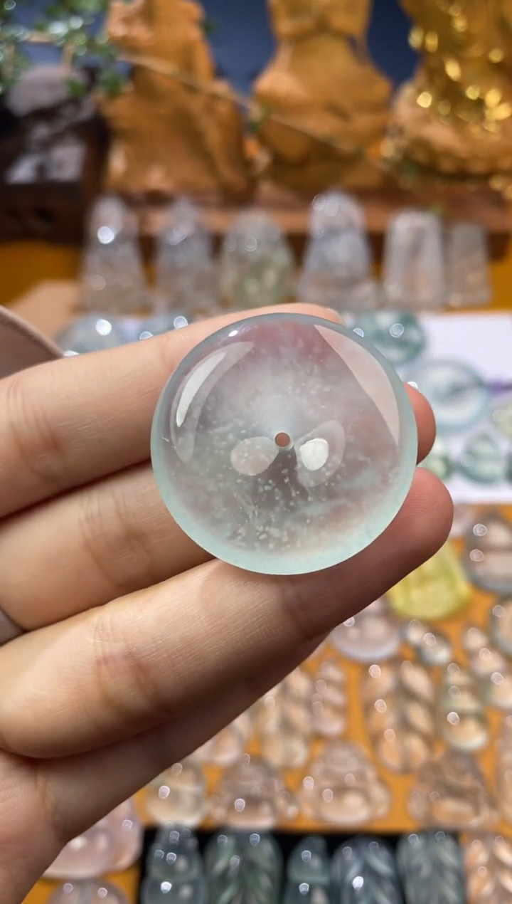 【闪购商品】定制翡翠未镶嵌平安扣32.9*6.3