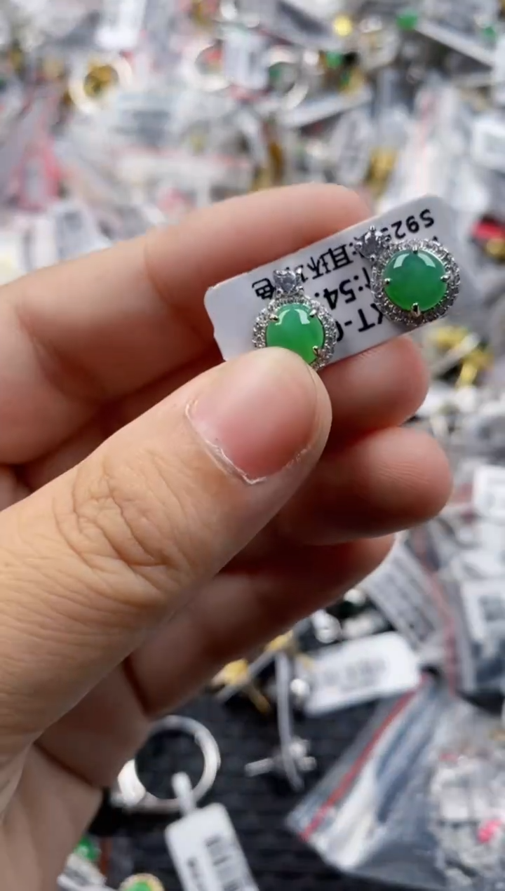 翡翠戒指银S925镶嵌11  11    1