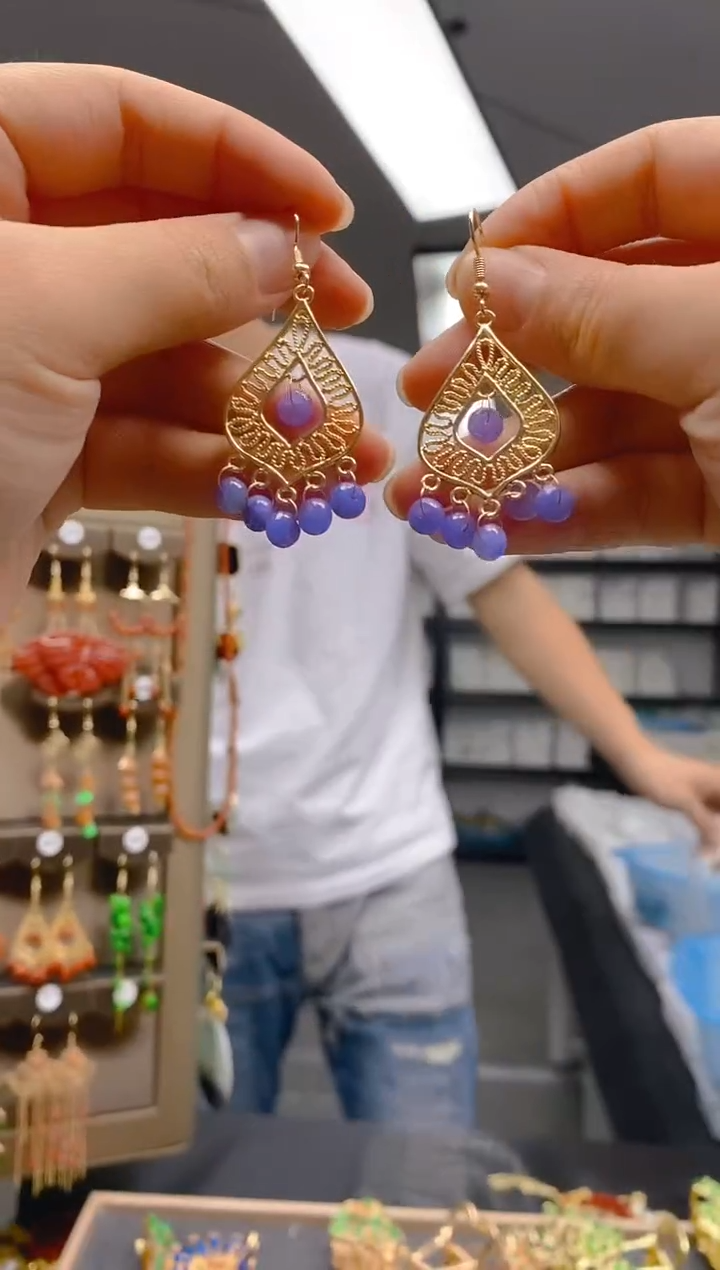 【闪购商品】翡翠耳饰合金0392翡翠耳钩