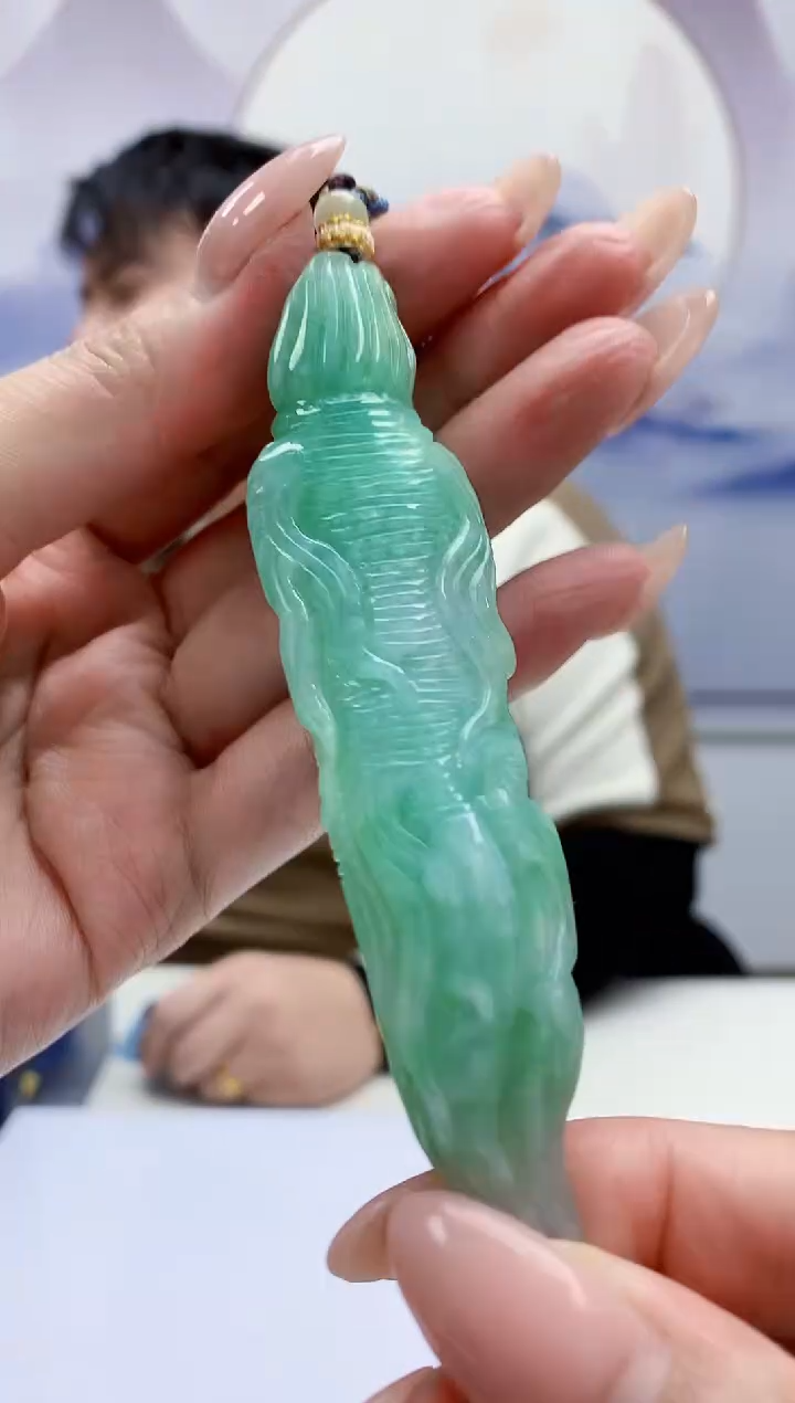 定制翡翠未镶嵌5060MM-毛货挂件73