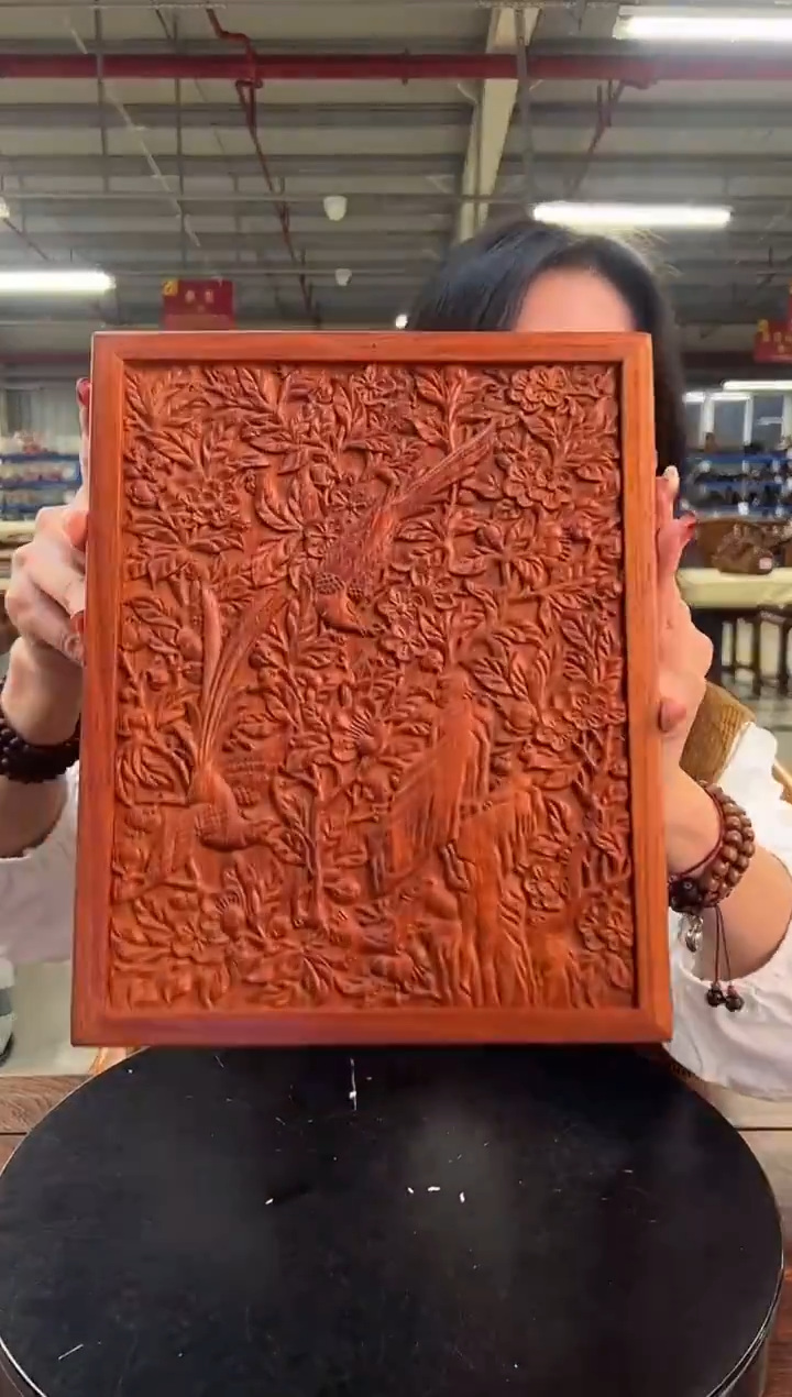 木DZ1029M20红梅花绶带长方盒