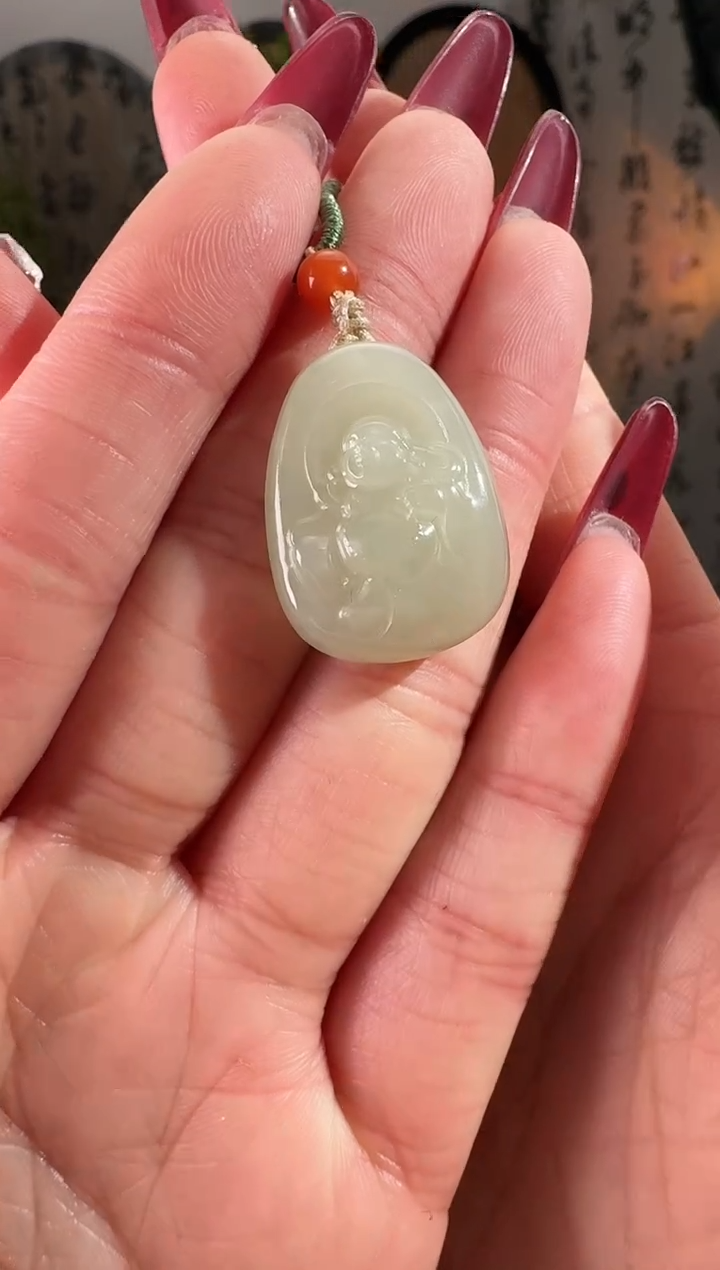 颈饰未镶嵌和田玉逍遥佛