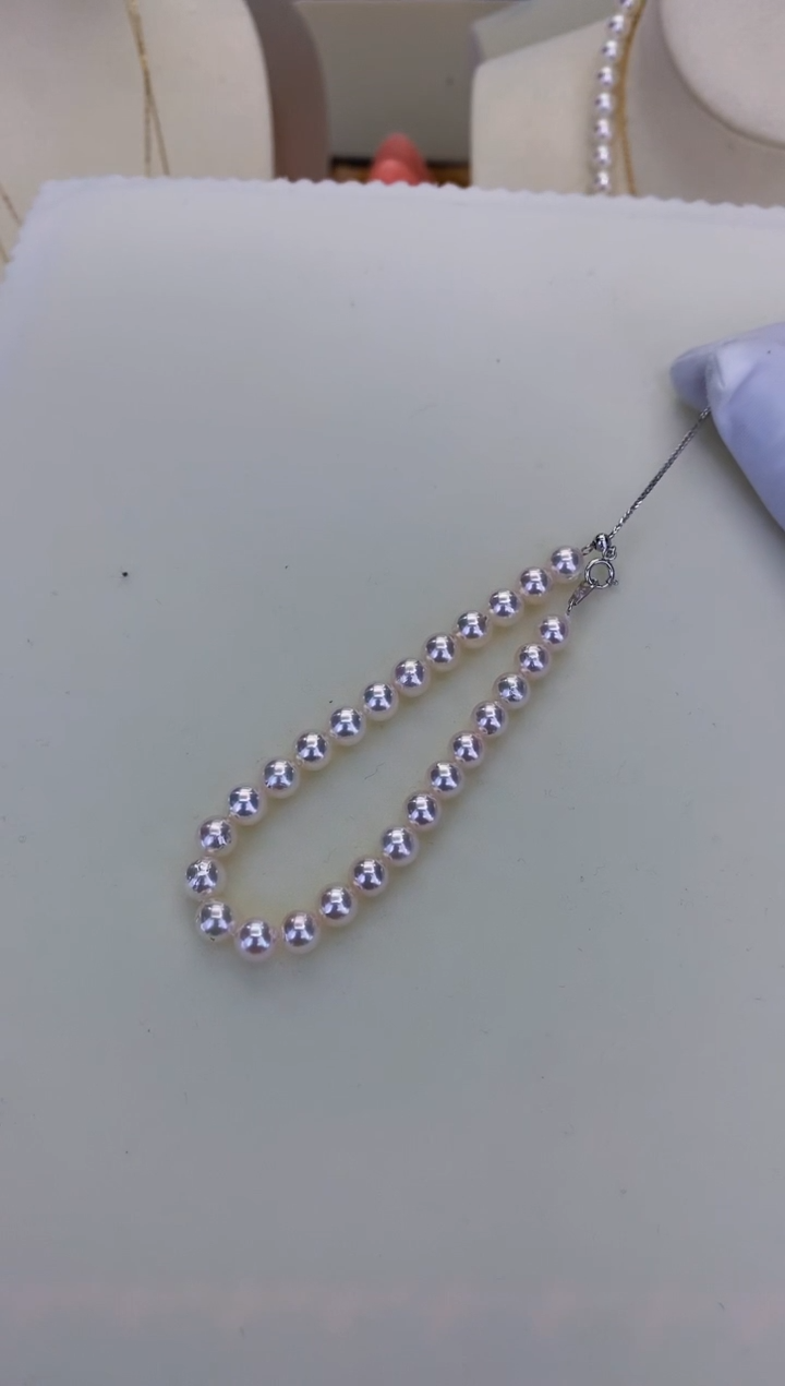 银S925镶嵌DA海水珍珠 GD231 6-7 akoya手链