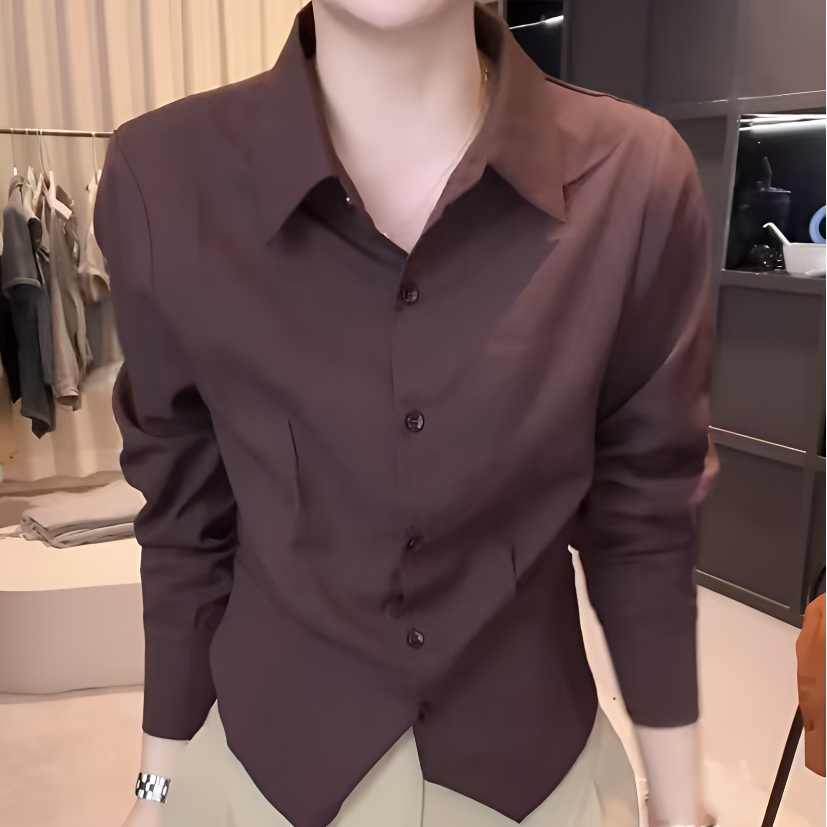 早秋新款衬衫长袖设计感显瘦上衣F时尚百搭减龄气质小个子衬衣女