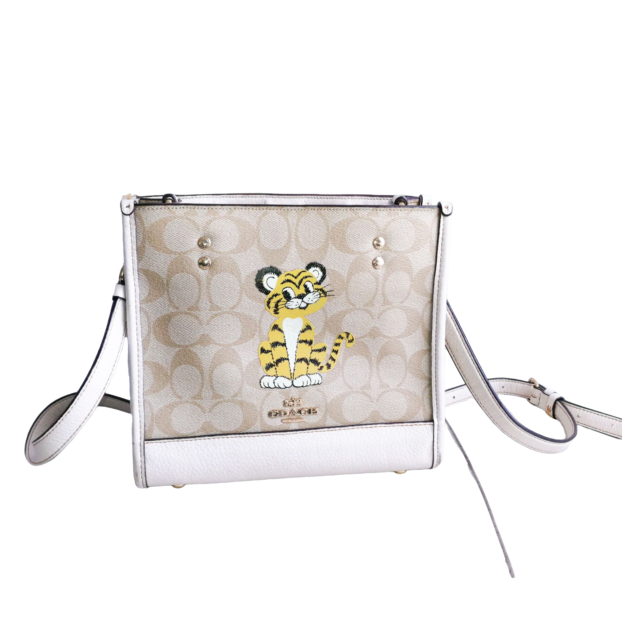 95新 COACH/蔻驰 coach 浅老花方托包 120605